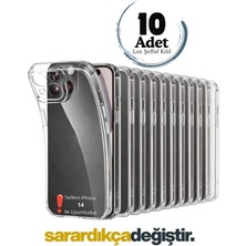 Evax 10 Adet iPhone 14 Uyumlu Lüx Serisi Yumuşak Esnek Şeffaf Silikon Kılıf