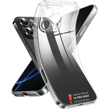 Evax 10 Adet iPhone 16 Pro Max Uyumlu Lüx Serisi Yumuşak Esnek Şeffaf Silikon Kılıf (Sarardıkça Değiştir)