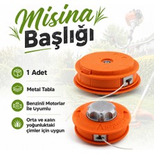 Badem10 Motorlu Tırpan Uyumlu Metal Misina Başlığı Plastik Otomatik Tırpan Kafası Ot Motoru Ot Çim Biçme