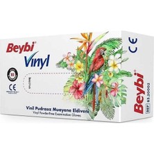 Beybi Vinil 100'LÜ Muayene Eldiveni (Pudrasız- Tek Kutu)