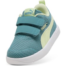 Puma Courtflex V3 Mesh Inf 398086 Su Yeşili Ortopedik Bebek Spor Ayakkabı (Ilk Adım ve Kreş Ayakkabısı)
