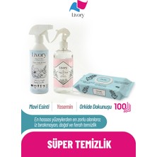 Livory Clean & Shine Serisi Yüzey Temizlik Misti Mavi Esinti 500 ml | Clean & Fresh Serisi Yasemin Oda Kokusu 500 ml | Clean & Cool Serisi Premium Yüzey Temizleme Havlusu Orkide Dokunuşu 1X100(100 Yaprak)