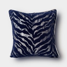 Lidoma Home "navy Zebra" Desenli Kırlent Kılıfı - 45X45 - Gümüş