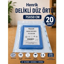Genç Sağlık Steril Delikli Düz Örtü 75×50CM 20'li