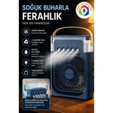 Exenar Buharlı Serinletici Masaüstü Mini Fan Nemlendirici LED Işıklı Hava Soğutucu Vantilatör 600ML 3kademe