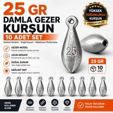 Ek Av Ekipmanları 25 gr Damla Gezer Kurşun 10 Adet | Serbest Hareketli Olta Kurşunu