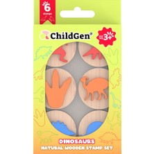 ChildGen Dinozorlar Ahşap Damga Set  (6 Adet Damga)