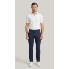 Braccas Erkek Lacivert Slim Fit Pamuklu Chino Pantolon