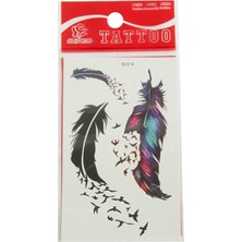 Zero Land Semeglbl Kuş Tüy Tattoo Dövme Sticker - Beyaz