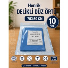 Genç Sağlık Steril Delikli Düz Örtü 75×50CM 10'lu