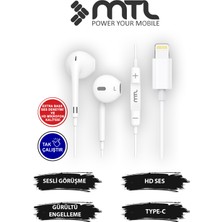 Mtl Lightning Girişli Kablolu Stereo Kulaklık Tak Çalıştır - Yüksek Ses Kalitesi