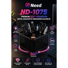 Need ND-1075 Premium 360° Dönebilen Metal Masaüstü Organizer Kalemlik