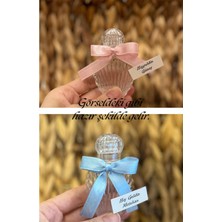 Pearl Star (50 Adet) Kurdeleli - Etiketli Istiridye Mika Plastik Boş Kolonya Şişesi (40CC | Tıpa+Kapak)