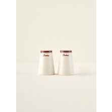 Bella Maison Bonheur Porselen Tuzluk-Biberlik Seti Bordo (8 Cm)