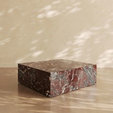 Adomar Marble Vişne Mermer Orta Sehpa, Rosso Levanto Orta Sehpa, 110X90X45