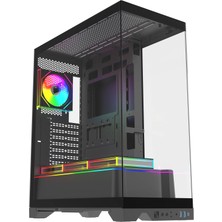 Quantum Gaming Shadowforge Type-C 4x Argb Fan Full Size Atx Siyah Çelik Gövde Psu\'suz Gaming Kasa