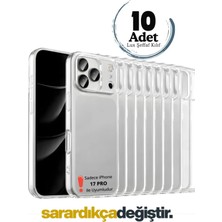 Evax 10 Adet iPhone 17 Pro Uyumlu Lüx Serisi Yumuşak Esnek Şeffaf Silikon Kılıf (Sarardıkça Değiştir)