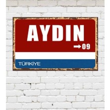 Hediye Caddesi Dekoratif Şehir Plaka Retro Tablo Mdf Ahşap Tablo - 09