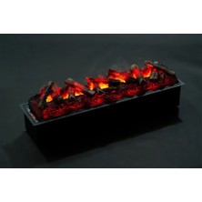 Ayflame 100 cm Buharlı Elektrikli Şömine - Gerçekçi 3D Odun ve Alev Görüntüsü - Kumandalı - Kademeli Yoğunluk ve Odun Çıtırtı Sesi