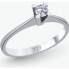 777 Diamond 14 Ayar Altın Pırlanta Tektaş Yüzük 0.15 Ct F Sı