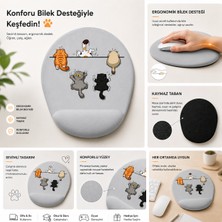 Hamiki Yaramaz Kediler Bilek Destekli Mouse Pad Ergonomik Kaymaz Taban Mousepad Fare Altlığı