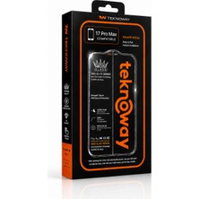 Teknoway Illede iPhone 17 Pro Max Ekran Koruyucu Tam Kaplama Şeffaf