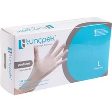Tunçpek Vinil Eldiven Pudrasız L Büyük Boy 100PCS