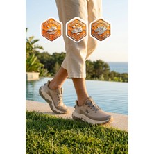 Walkway Bej Fileli Hafızalı Taban Unisex Spor Ayakkabı