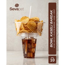 Sevapet Kaseli Pet Bardak ve Pipet / 10 Adet Parti Bardağı Eğlence Bardağı