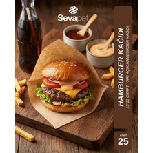 Sevapet 15*15 Hamburger Kağıdı / 25 Adet Craft Hamburger Kese Kağıdı
