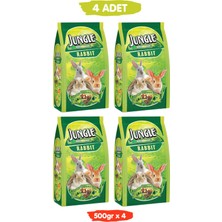 Jungle Özel Tahıllı Premium Vitaminli Tavşan Yemi 500GR x 4 Adet