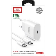 Earldom EU42C-C Type-C Çıkışlı Type-C To Usb-C Kablolu Pd Hızlı Şarj Cihazı 20W