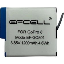 Efcell Gopro Hero 8 / 7 / 6 / 5 Uyumlu Yedek Batarya Pil (1200MAH 3.85V)