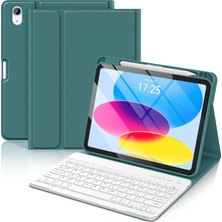 Nezih Case Galaxy Tab S9 FE/S10 FE/S10 Lite Uyumlu Kablosuz Bluetooth Bağlantılı Kalem Bölmeli Klavyeli Kılıf
