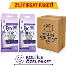 Proline Bentonit Lavanta Kokulu Kedi Kumu 10 Lt*2 Özel Koli Paket