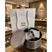 Butik Tıens Şık Tasarım Seramik Manyetik Bileklik Unisex Premium Çelik Görünümlü