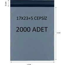 17*23+5 Cepsiz Baskısız ve Dayanıklı Kargo Poşeti 2000 Adet Cac Plastik
