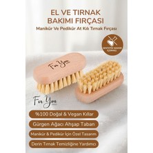 For You Gold El ve Tırnak Bakımı Fırçası Manikür ve Pedikür At Kılı Tırnak Fırçası
