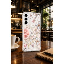 Powerfox Samsung Galaxy S23 Fe Uyumlu Cute Çiçek Kelebek Baskılı Sevimli Telefon Kılıfı MK01A
