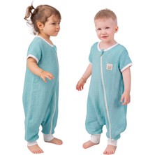 Sare Baby Müslin Uyku Tulumu 0.5 Tog Oeko-Tex Sertifikalı %100 Doğal Pamuk Turkuaz Rengi