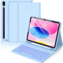 Nezih Case Samsung Galaxy Tab S10 Fe Plus 13.1 Inç Uyumlu Kablosuz Bluetooth Bağlantılı Kalem Bölmeli Klavyeli Kılıf
