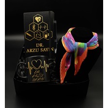 As Gift 14 Mart Tıp Bayramı - Sağlık Çalışanlarına Özel Baskılı Ajanda Defter & Siyah Kupa & Fular & Tükenmez Kalem Hediye Seti