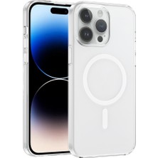 Akare iPhone 14 Pro Max Kılıf Ic Çipli Akre Wireless Şarj Özellikli Şeffaf Orjin Kapak - Şeffaf