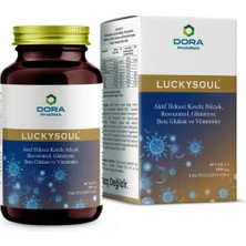 Dora Pharma Luckysoul Ahcc, Resveratrol, Glutatyon ve Vitaminler Içeren Takviye Edici Gıda (60 Tablet)