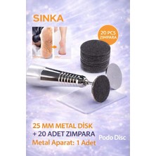 Empressco Sinka Pododisk 25 mm Metal Disk + 20 Adet Zımpara Pedikür Topuk Tırnak Set - Fiyatı, Yorumları