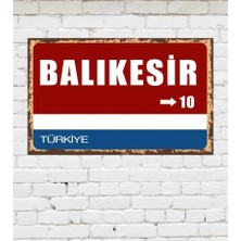 Hediye Caddesi Dekoratif Şehir Plaka Retro Tablo Mdf Ahşap Tablo - 10