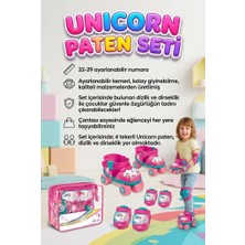 Farbu Oyuncak Unicorn Ayarlanabilir Çocuk Paten ve Koruyucu Seti Seti – 22-29 Numara – Dengeli Başlangıç Pateni