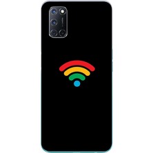 Le Balvo Oppo A52 Uyumlu Wifi Simgesi Baskılı Silikon Kılıf