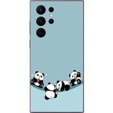 Le Balvo Samsung Galaxy S22 Ultra Uyumlu Panda Ailesi Baskılı Silikon Kılıf