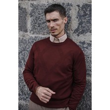 Jakamen Kiremit Slim Fit Desenli Bisiklet Yaka Triko